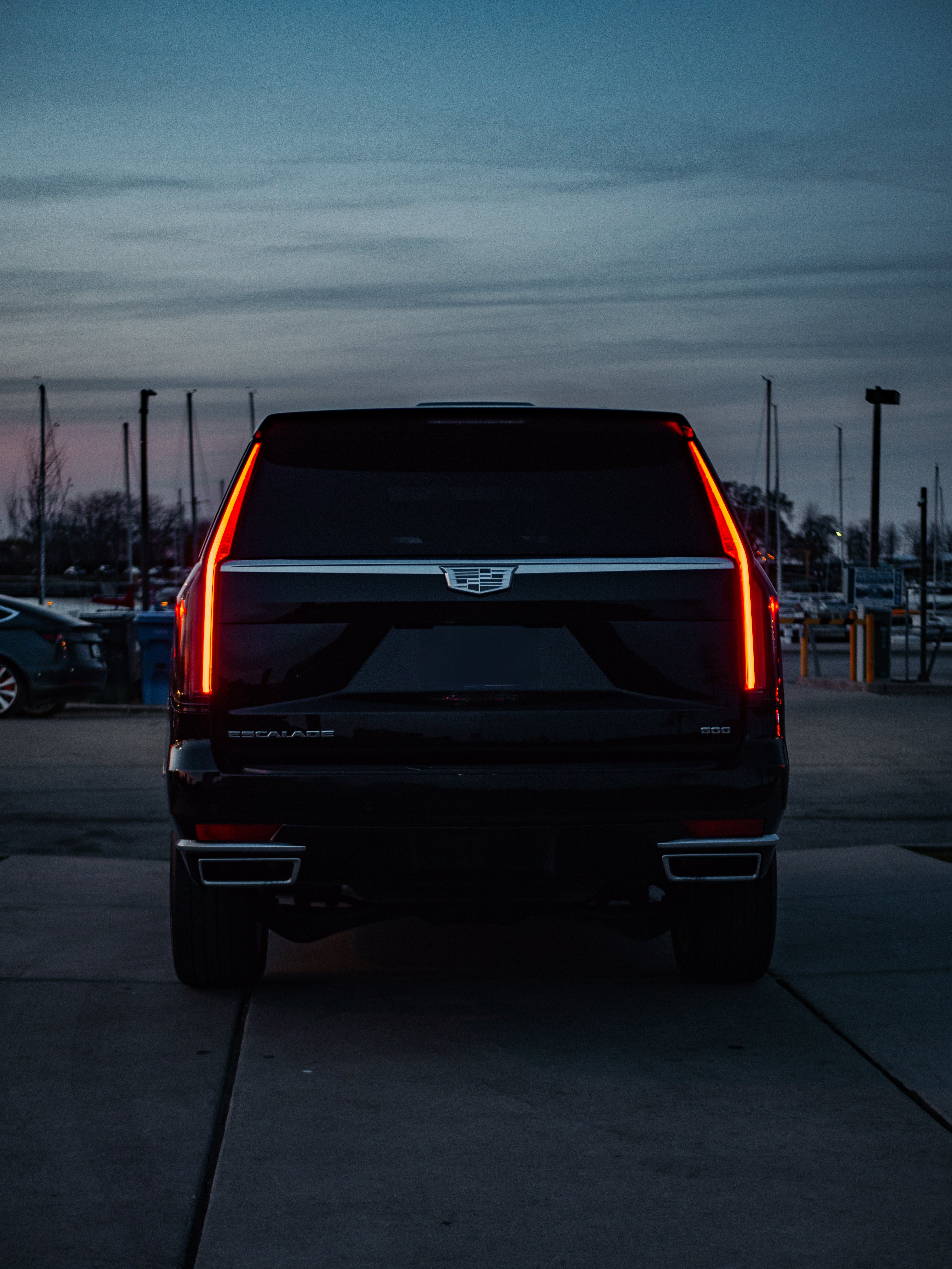 Cadillac Escalade rear view – executive SUV rental