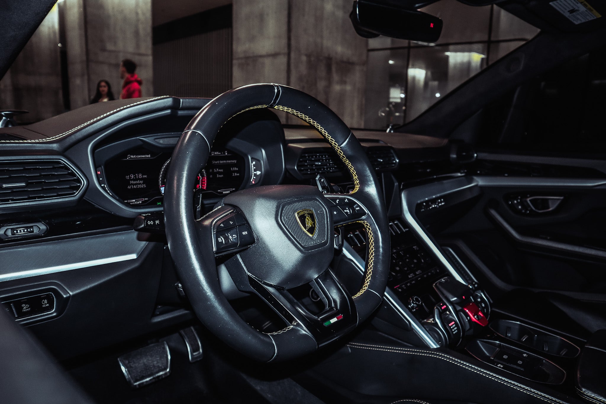 Black Lamborghini Urus interior – leather and Alcantara cabin