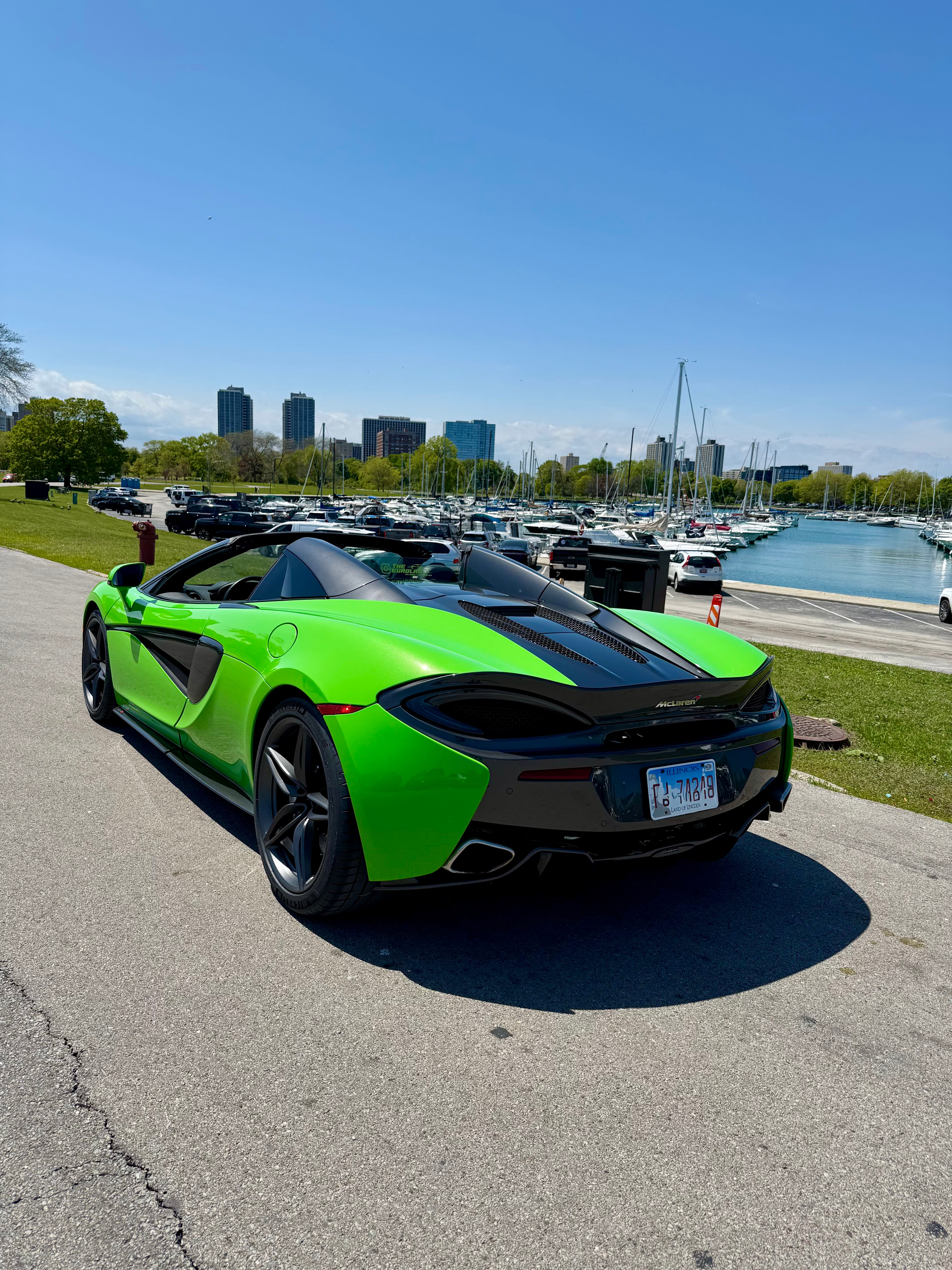 McLaren 570S rear view – performance supercar in Chicago

